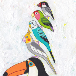 原画「リアルな小鳥ブレーメン スノーホワイト」アート絵画 3枚目の画像