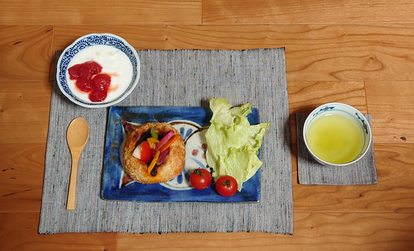 ♡手作り ランチョンマット＆コースター 可愛い 地図 楽しい  わくわく 洋風 コースターは両面柄が違います 2枚セット 3枚目の画像