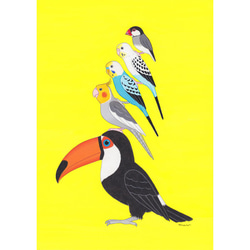 オーダー絵画「リアルな小鳥ブレーメン A4サイズ」アート作品 9枚目の画像