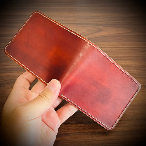 経年変化を楽しむ メンズ 二つ折り 財布 生成り ナチュラル