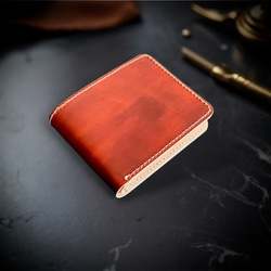 経年変化を楽しむ メンズ 二つ折り 財布 生成り ナチュラル 手縫い