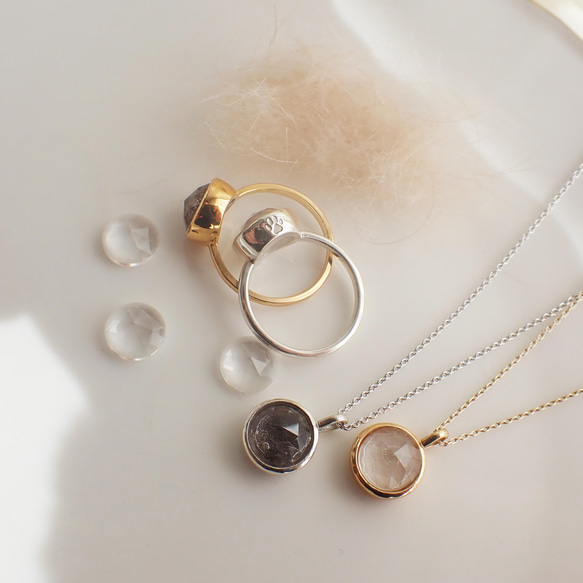 ペットの毛から作るジュエリー犬 猫 うちの子オーダー　クリスタル水晶ネックレス　K10・K18・Pt900 13枚目の画像