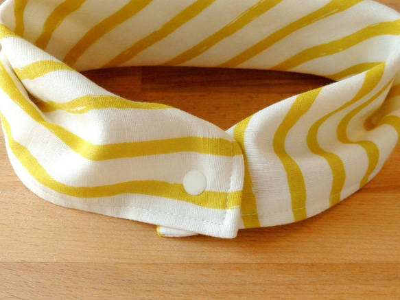 ハンカチスタイ （stripe/mustard） 2枚目の画像
