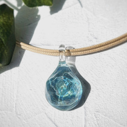 Sea glass pendant　L＊ウォータリーブルー 1枚目の画像