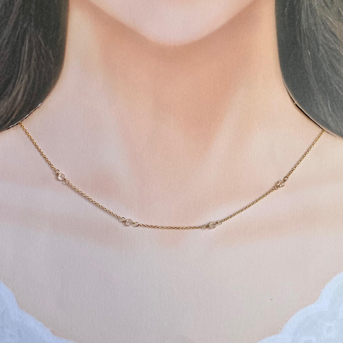 2Way クリスタルのネックレス 14kgf シルバー変更可能 水晶 取り外し