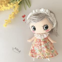 水色小花のワンピース♡ヘアゴムセット イルメール イーマリー