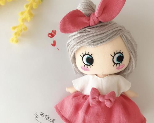 ふわふわピンクのワンピース♡ヘアゴムセット イルメール ふわふわピンクのワンピース♡ヘアゴムセット イルメール
