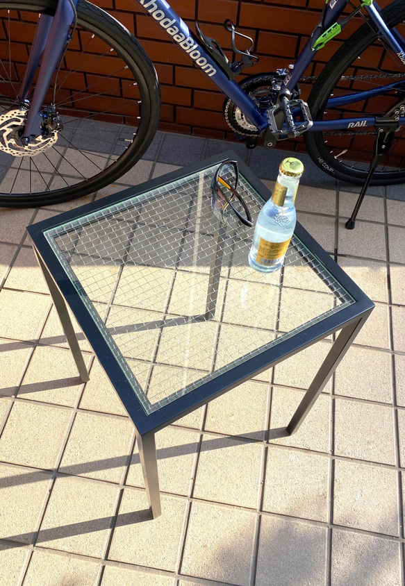 【受注生産】アイアンテーブル / ワイヤーガラス　　サイドテーブル　多目的テーブル 10枚目の画像