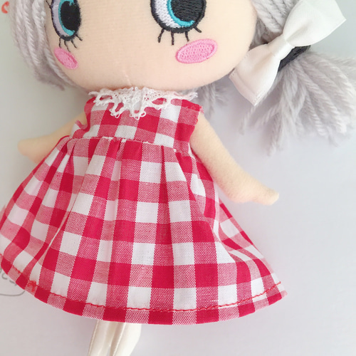赤いギンガムチェックのワンピース♡ヘアゴムセット イルメール 