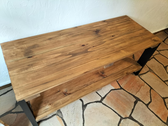 ウッドラック　２段　ブラック　90×38×35　棚　2段ラック　木製ラック　ウッドシェルフ 