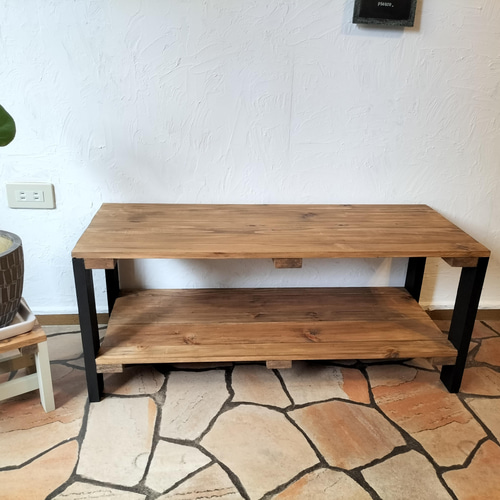 ウッドラック 2段 ブラック 90×38×35 棚 2段ラック 木製ラック ウッド