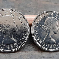 2枚セット♥イギリス 1965年 シリング 英国コイン 美品です 本物 スコットランドライオンデザイン♥エリザベス女王♥ 2枚目の画像