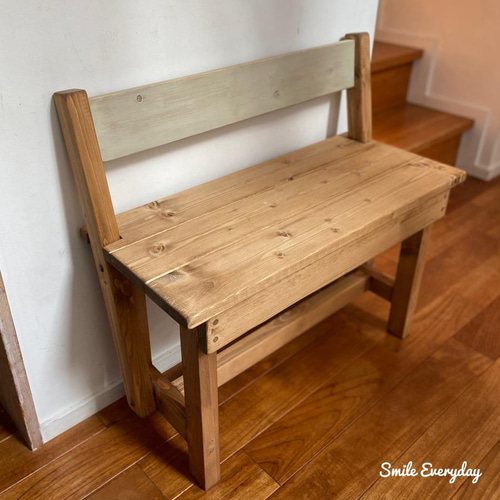 old mason ウッドベンチ　椅子　カフェ old maison(オールドメゾン)のチーク古材 1人掛けベンチ。木の