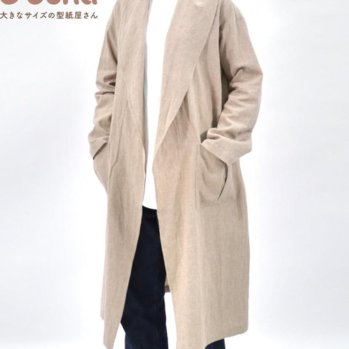 買ってすぐ使える型紙】へちまカラーガウンコート【M/L/LL/3L/4L