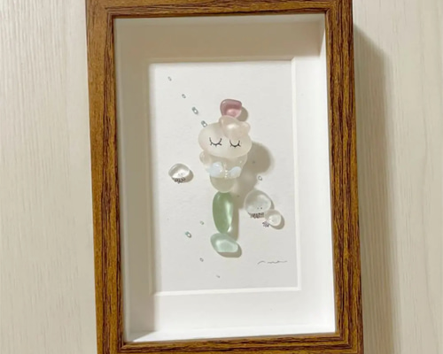 シーグラスアート マーメイド 立体・オブジェ ma♡ 通販 13752742