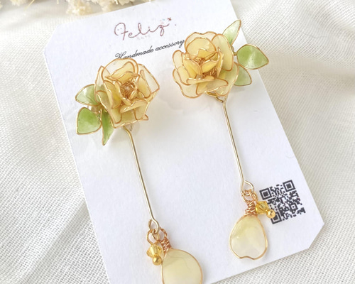 丸ごとツートン薔薇♡ゴシック系 薔薇ビジューピアス/イヤリング☆