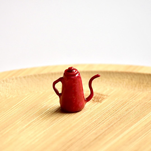 レトロポップな琺瑯風コーヒーケトル(コーヒーポット) マルーン