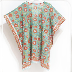 聖誕節禮物 情人節禮物 交換禮物 生日禮物木刻印純棉蝴蝶洋裝 印度有機棉 india blockprint木刻印罩衫-花 第14張的照片