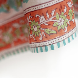 聖誕節禮物 情人節禮物 交換禮物 生日禮物木刻印純棉蝴蝶洋裝 印度有機棉 india blockprint木刻印罩衫-花 第13張的照片