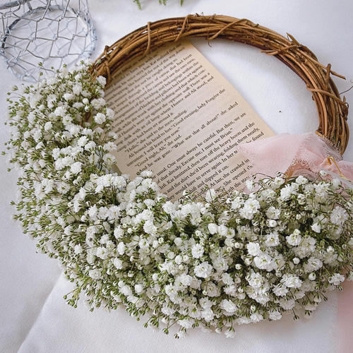 1.かすみ草ハーフリース 1点限定⭐︎かすみ草ハーフリース リース mille 通販 13753154