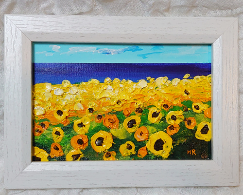 真作保証■油彩■仲谷 宏■『ひまわり』10号Size■お洒落な逸品■額付絵画■ｂ ayuwara_iop-61421