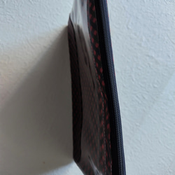 仕切りつきA5　L字クリアポーチ　ファミリアチェック♡　連絡帳　書類　お着換え　トラベル　お稽古　お受験 6枚目の画像