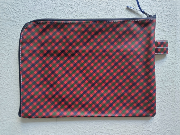 仕切りつきA5　L字クリアポーチ　ファミリアチェック♡　連絡帳　書類　お着換え　トラベル　お稽古　お受験 4枚目の画像