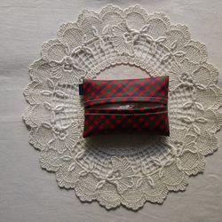 ミニティッシュケース　ファミリアチェック♡　入園　入学　お受験　ラミネート　プチギフト　 5枚目の画像