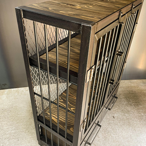 アイアンキャビネットC【ver.鉄格子】［幅70㎝×奥行き30㎝×高さ90