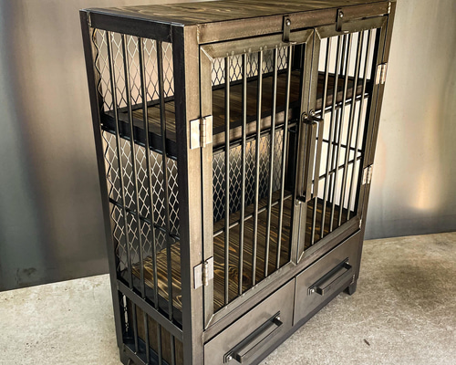 アイアンキャビネット【ver.鉄格子】キャビネット　アイアンラック　アイアン家具 f7336ab8db15ed7ad86b9295aab1cc