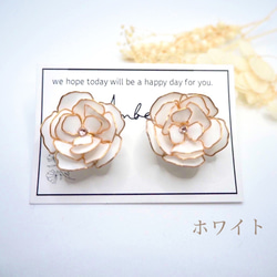 薔薇モチーフピアス／イヤリング　【選べる6色展開】上品　小粒ビジュー　結婚式　二次会　ドレス 6枚目の画像