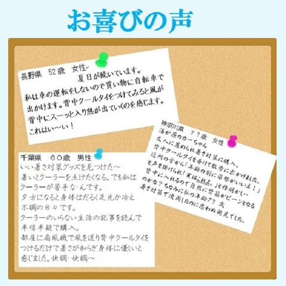 夏を快適 背中クーラー 夏バテ 寒暖差疲労予防 背中熱放出 体幹温度下げる 冷却グッズ 魔法の「背中クールタイ」 11枚目の画像