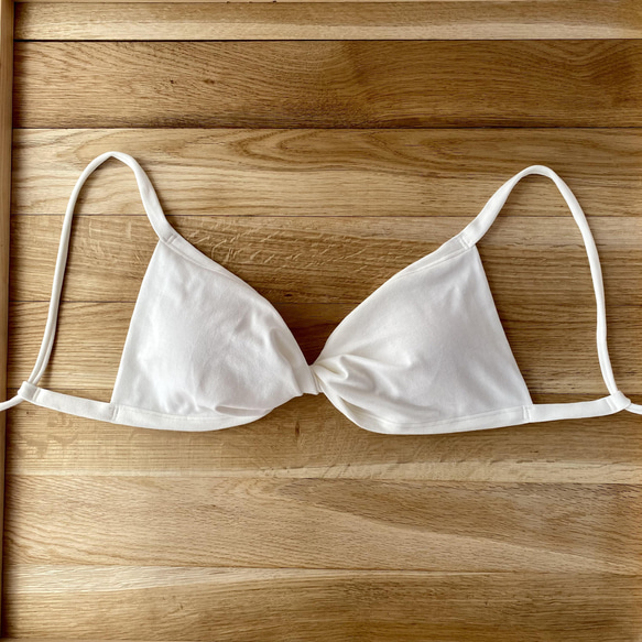 【生成り】草木染めブラ　オーガニックコットン　femcare　しめつけない　綿　ブラ 3枚目の画像