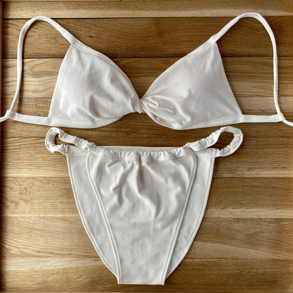 【生成り】草木染めブラ　オーガニックコットン　femcare　しめつけない　綿　ブラ 9枚目の画像