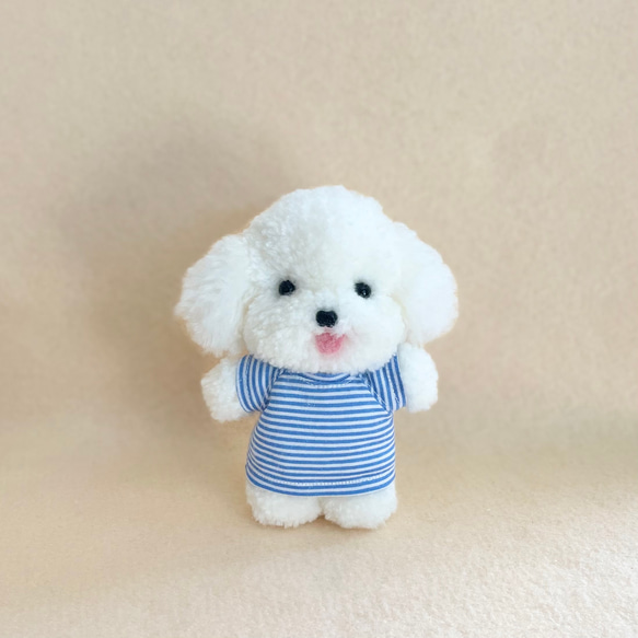 プードルカットのぽんぽんぬいぐるみ（舌あり） ビションフリーゼ