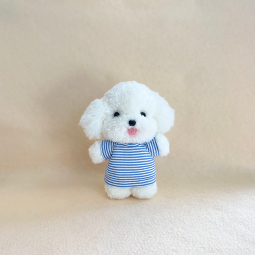 プードルカットのぽんぽんぬいぐるみ（舌あり） ビションフリーゼ