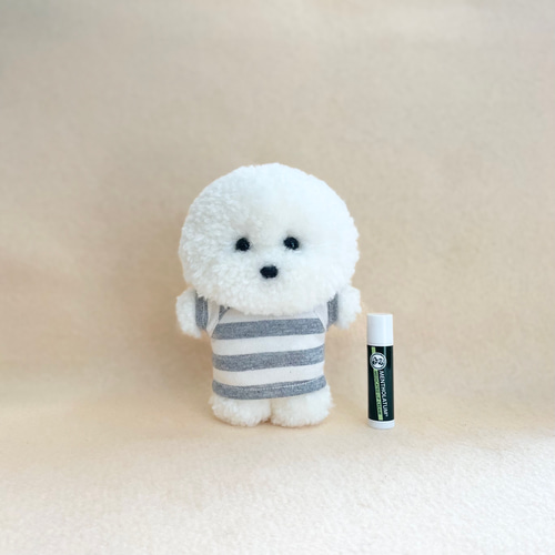 プードルカットのぽんぽんぬいぐるみ（舌あり） ビションフリーゼ