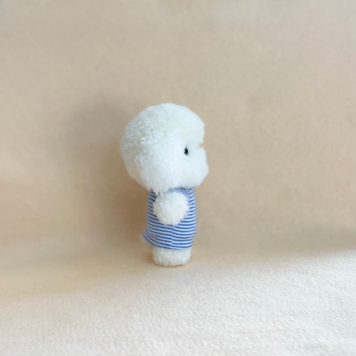 プードルカットのぽんぽんぬいぐるみ（舌あり） ビションフリーゼ