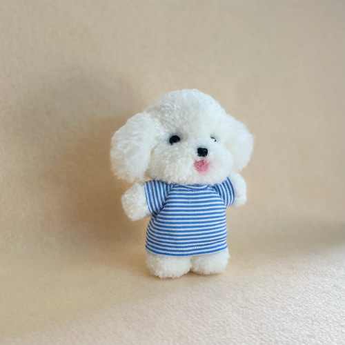 プードルカットのぽんぽんぬいぐるみ（舌あり） ビションフリーゼ