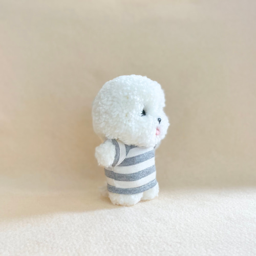 ビションカットのぽんぽんぬいぐるみ（舌あり） ビションフリーゼ