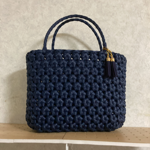 花結び編みのクラフトバック ⭐️2個セット⭐️ かごバッグ