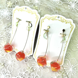 Iced Cherry Pierce〜氷漬けのさくらんぼピアス 2枚目の画像