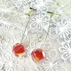 Iced Cherry Pierce〜氷漬けのさくらんぼピアス 3枚目の画像