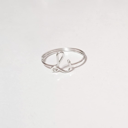 人気☆14KGF/Silver925☆イニシャルリングシンプルプチ重ね付けにも