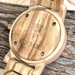 【木製腕時計】EINBAND Reise 天然の貝 パールの文字盤 木の時計 おしゃれ ウッド ウォッチ【32mm】 4枚目の画像