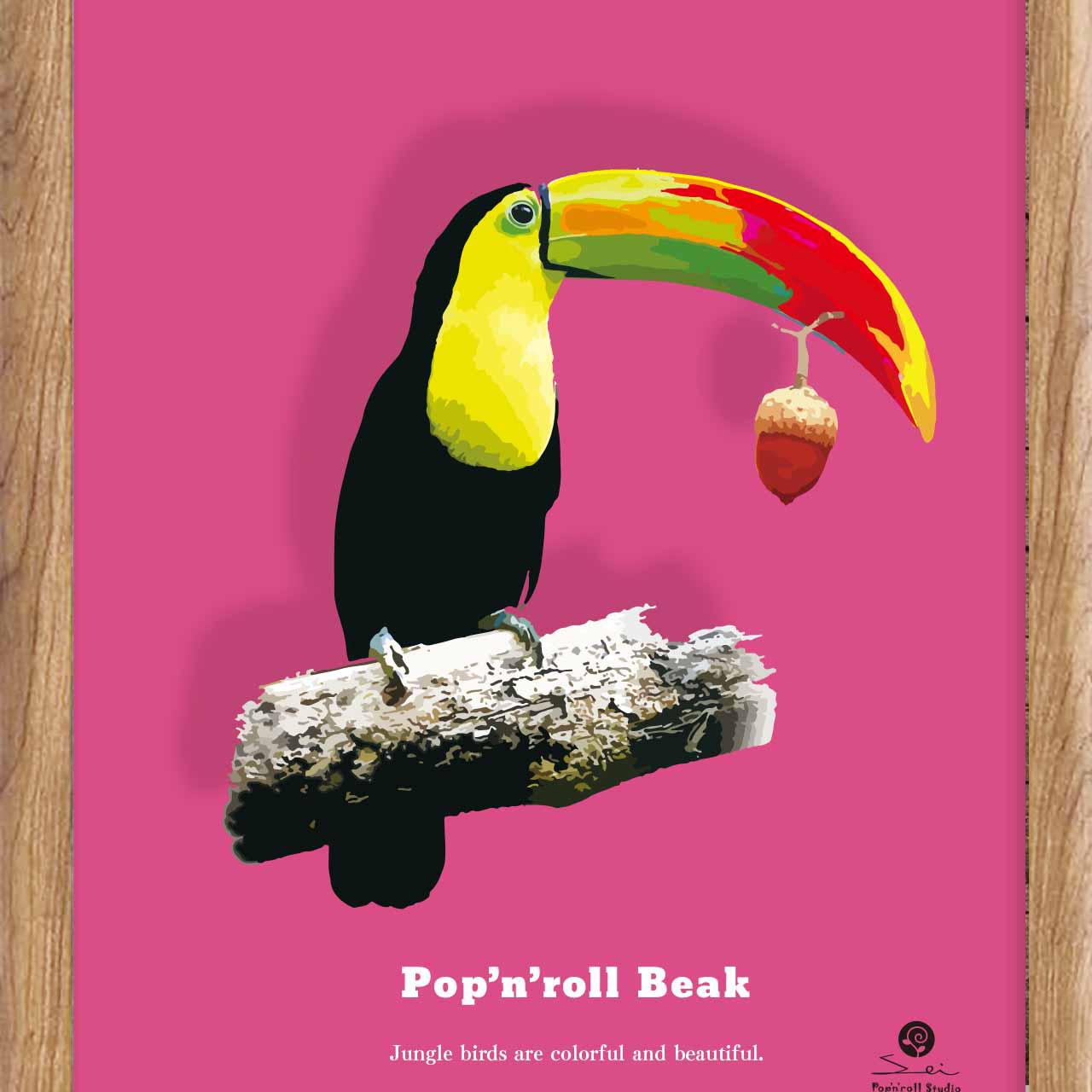 オリジナルポスター　アート　seiで検索　誕生日プレゼント　結婚祝い　新築祝い　おもしろい　鳥　c-329