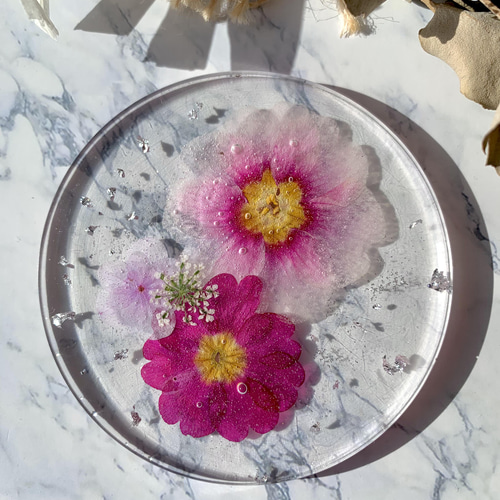 ハンドメイド押し花レジンコースター NO.20 コースター Chura Sea