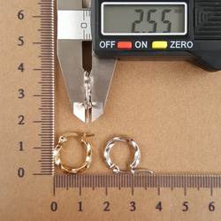 [2pcs] オール サージカル ステンレス スクリュー フープピアス 外径15mm 金属アレルギー対応 3枚目の画像