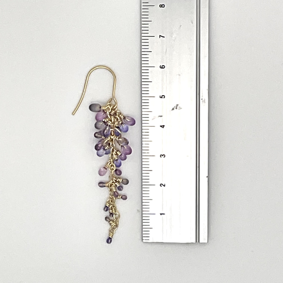 wisteria　藤の花揺れるピアス（朝藤） 6枚目の画像