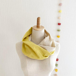 日本製造♡柔軟的春夏圍巾，採用優質雙層紗布製成♡雙色（檸檬黃x香草牛奶） 第3張的照片